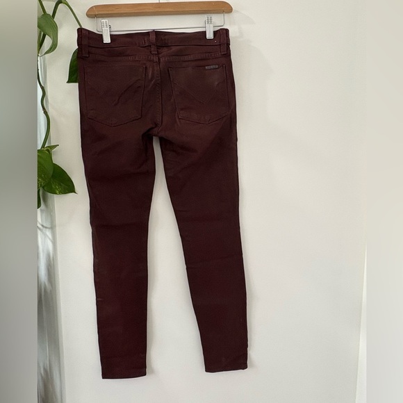 Krista Ankle super skinny Burgundy waxy Skinny Jeans - Picture 6 of 10